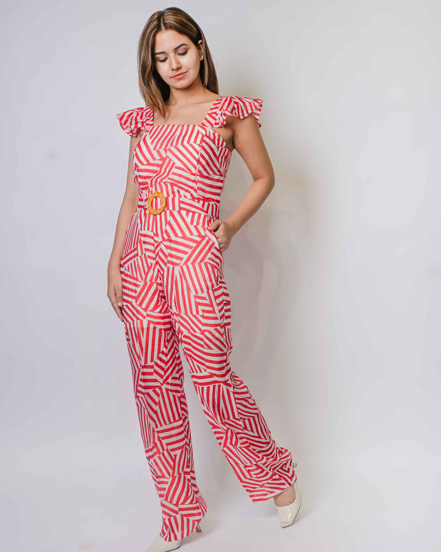 COTTON PRINTED JUMPSUIT