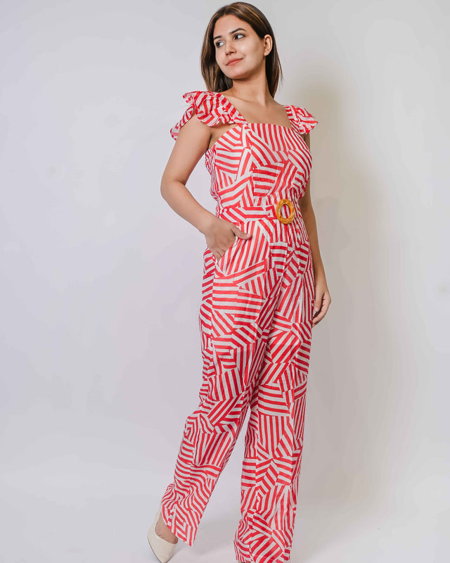 COTTON PRINTED JUMPSUIT