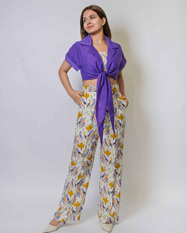 FLORAL PRINTED 3 PIECE SET WITH SHRUG