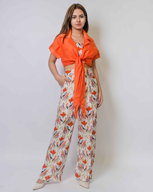 FLORAL PRINTED 3 PIECE SET WITH SHRUG