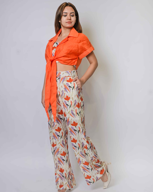 FLORAL PRINTED 3 PIECE SET WITH SHRUG