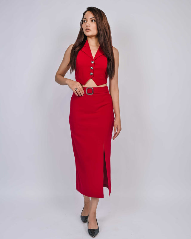 LONG SKIRT WITH CROP TOP