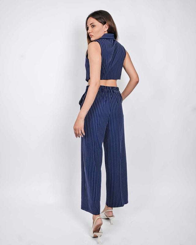 STRIPED TROUSERS WITH WAIST COAT TOP