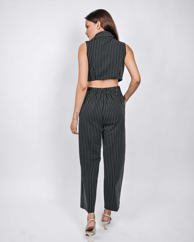 STRIPED TROUSERS WITH WAIST COAT TOP