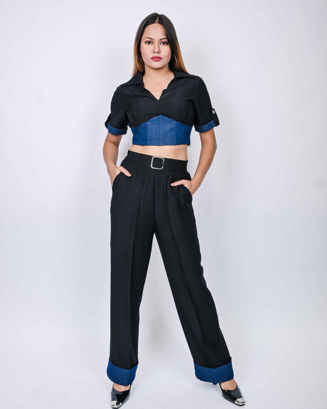 STYLISH CORSET TOP WITH STRAIGHT PANTS