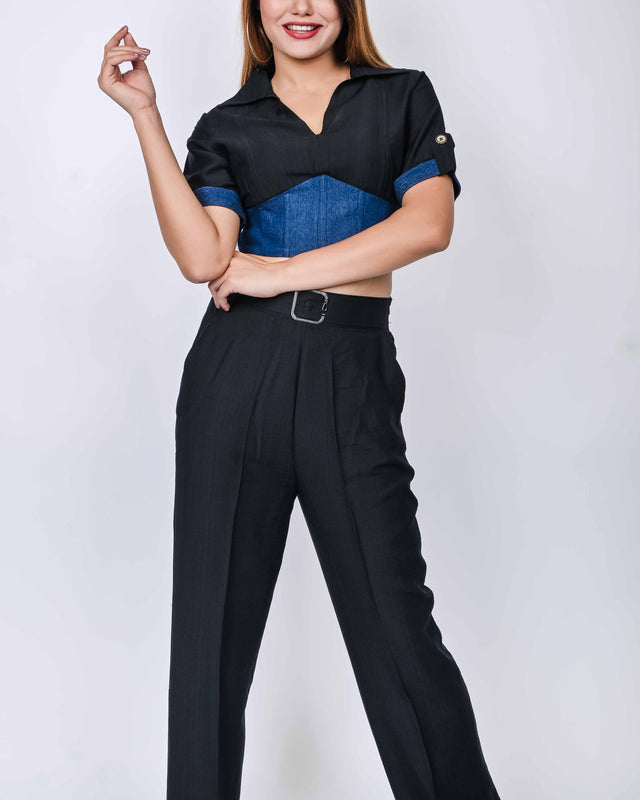 STYLISH CORSET TOP WITH STRAIGHT PANTS