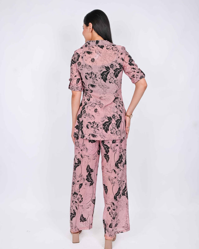 FRONT BUTTON COTTON PRINTED CO ORD SET