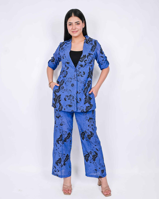 FRONT BUTTON COTTON PRINTED CO ORD SET