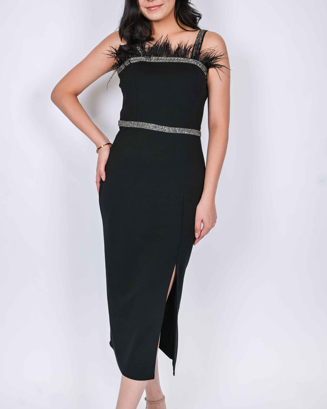 SIDE SLIT DESIGNER STONE DETAILED DRESS