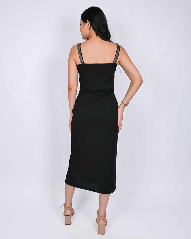 SIDE SLIT DESIGNER STONE DETAILED DRESS