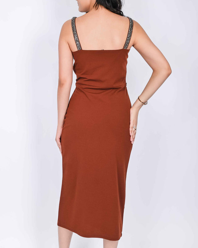 SIDE SLIT DESIGNER STONE DETAILED DRESS