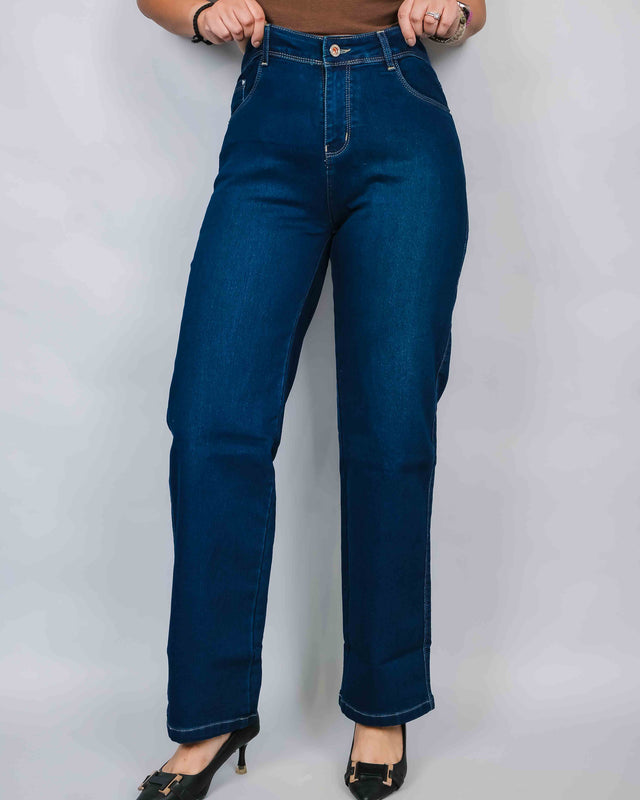 BASIC STRAIGHT FIT DARK BLUE DENIMS