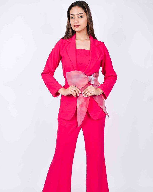 STYLISH FORMAL SET WITH BOW BELT