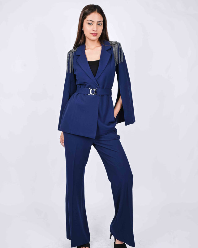 FASHIONABLE BELL SLEEVED BLAZER WITH TROUSERS AND INNER