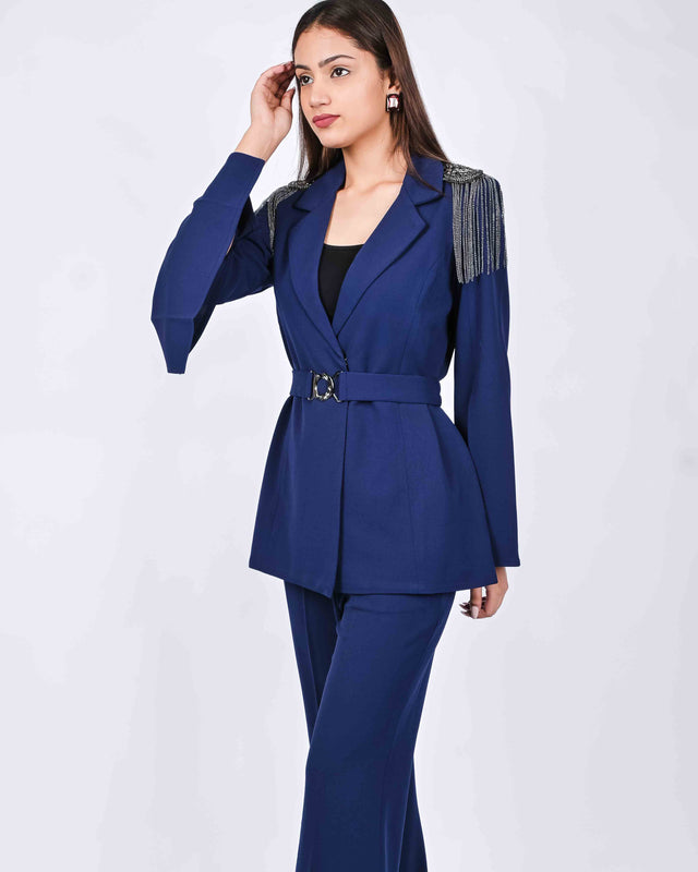 FASHIONABLE BELL SLEEVED BLAZER WITH TROUSERS AND INNER