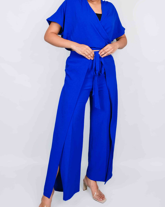 SIDE SLIT HAREM PANTS WITH BALLOON STYLE TOP (INNER INCLUDED)