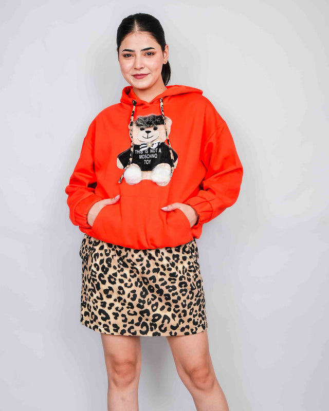 WINTER WEAR ANIMAL PRINTED SKIRT WITH HOODIE