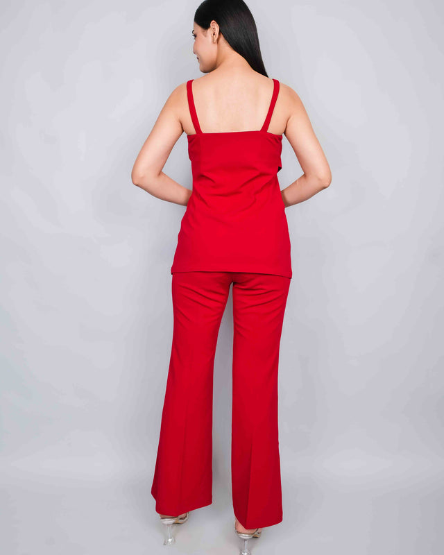 STYLISH DETAILED TOP WITH FLARED TROUSERS