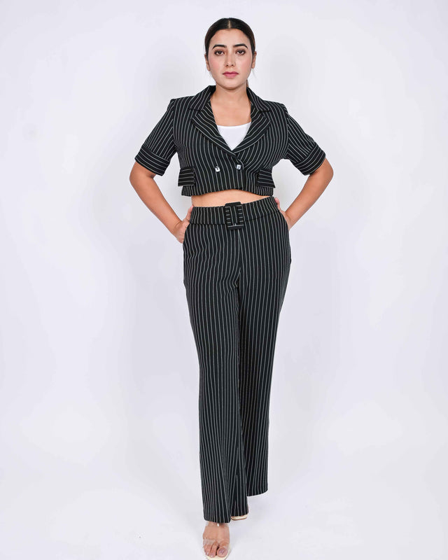 FORMAL TROUSERS WITH CROPPED BLAZER (INNER INCLUDED)