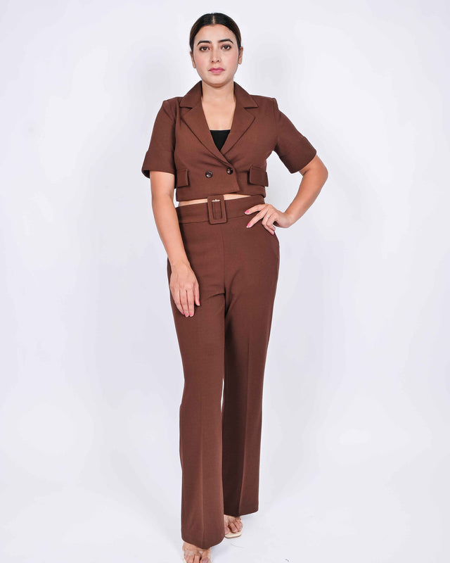 FORMAL TROUSERS WITH CROPPED BLAZER (INNER INCLUDED)