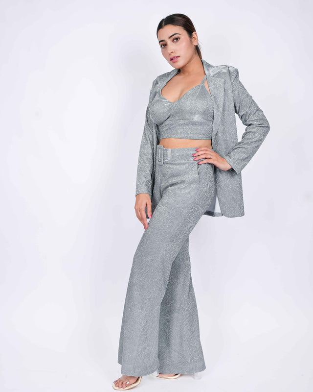 GLITTERED BLAZER SET